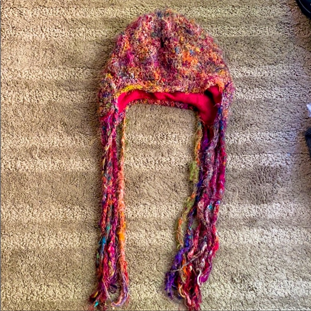 Wool boho winter hat